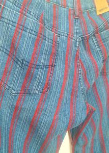 Striped Denim Jeans
