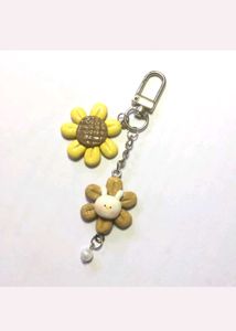 🌻Sunflower Bunny 🐰 Charm Keychains
