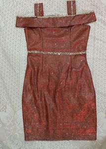 Off Shoulder ShimmeryBodycon Dress