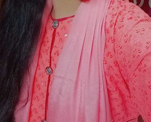 Pink Kurta Set With Dupatta