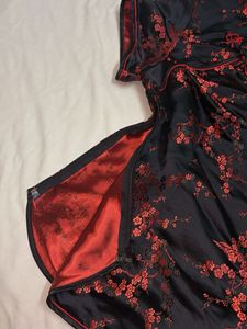 black Floral Cheongsam/Madrid top
