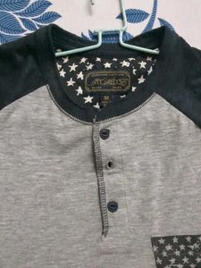 USA FLAG AND STARS T SHIRT WITH POCKET