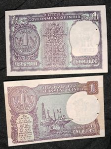 2UNC One Rupee Notes