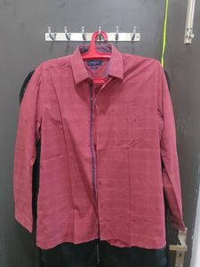 Peter England Brick Red Shirt (Excellent Condition
