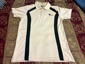 Beige Polo T-Shirt with Black Side Panels | Cool