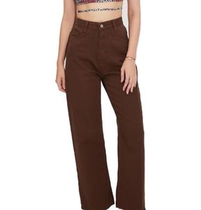 Brown Straight Fit Jeans