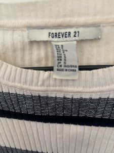 Striped Ribbed Knit Crop Top