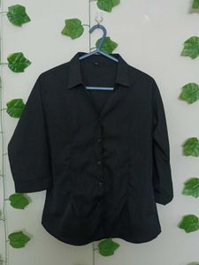 FITTED FULL SLEEVE SHIRT BLACK
