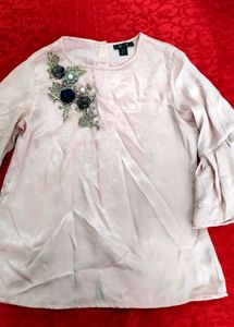 Pink Floral Detailing Top