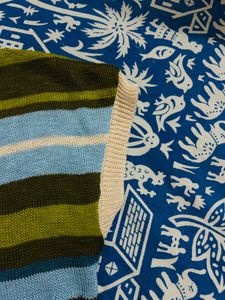 Color Pop Striped Crochet Knit Top 💚