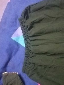 Mehandi Outfit Kurta And Layered Gharara