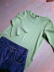 Green Textured Top