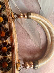 Party Wear Clutch Golden Co