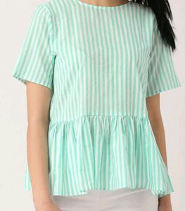 Back Open Green And White Top