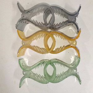 Colorful Abstract Hair Clips - Pack Of 6
