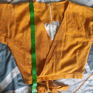 Yellow Floral Tie Top Bust 36