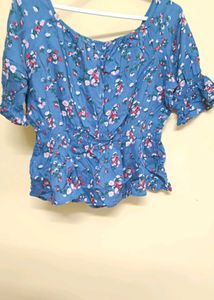 Floral Blue Top
