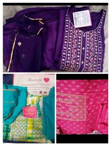 🌺3 Kurta Sets 💚💜🌺