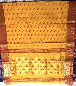 Yellow Floral Tant Saree
