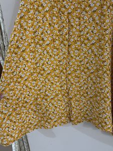 Mustard Floral Aline Dress