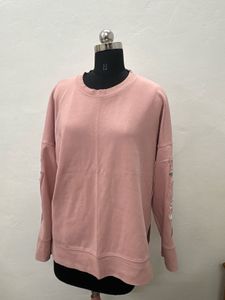 Pink Floral Embroidered Sweatshirt