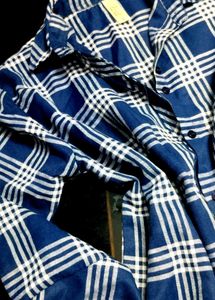 Diya Branded New Checks Shirt Navy Blue