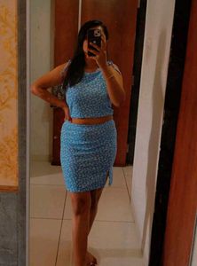 Blue Floral Two-Piece Set