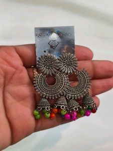 Oxidized Jhumka Earrings