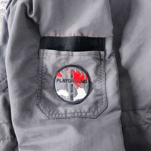 Gray Hooded Utility Jacket