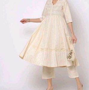 Striped V Neck Kurta