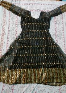 🖤 Net Black Gheredar Kurta,🥰 Never Used