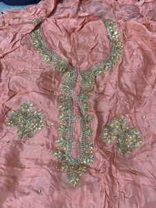 Peach Ethnic Dress Material