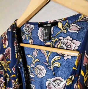 Forever 21 Floral Print Mini Wrap Dress