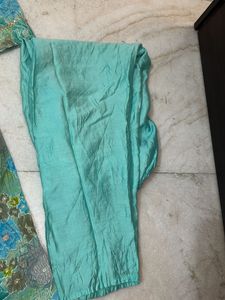 Torquoise Color A Line Kurti With Pant