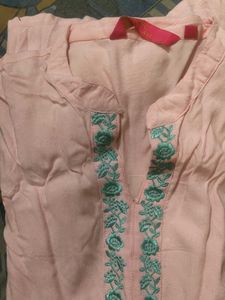 Pink Embroidered Kurta