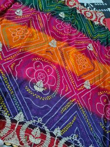 Beautiful multicolour gota patti saree