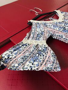 Floral Cold Shoulder Top For Xxl Size Womens