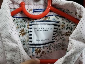 Denim & Flower Ricky Singh Polka Dot Shirt - L