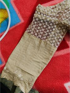 Golden Net Shimry Short Kurti