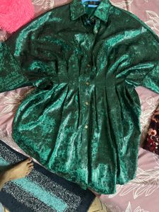 Oversize Green Mini Dress
