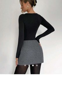 Urbanic Dark Grey Mini Skirt With Attached Shorts