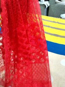Red Net Dupatta