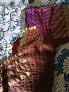 Used PurpleColor Silk Stitched Blouse