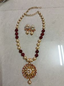 Maroon Colour Moti Set