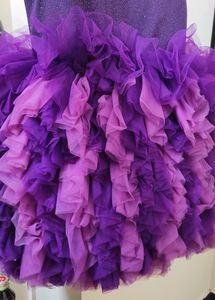 Purple Tulle Ruffle Party Dress