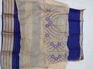 Cotton Silk Purple Saree With Blouse