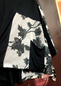 Black Top White Net Floral Design For 58 Bust