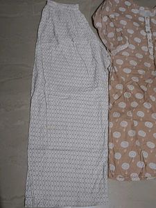 Beige &amp; White Printed Kurta Set
