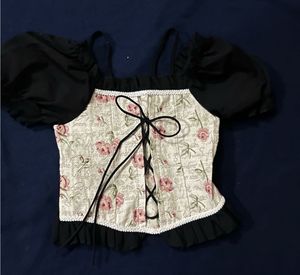Black Korean Crop top