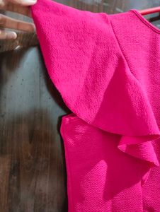 Pink Ruffle Sleeve Top